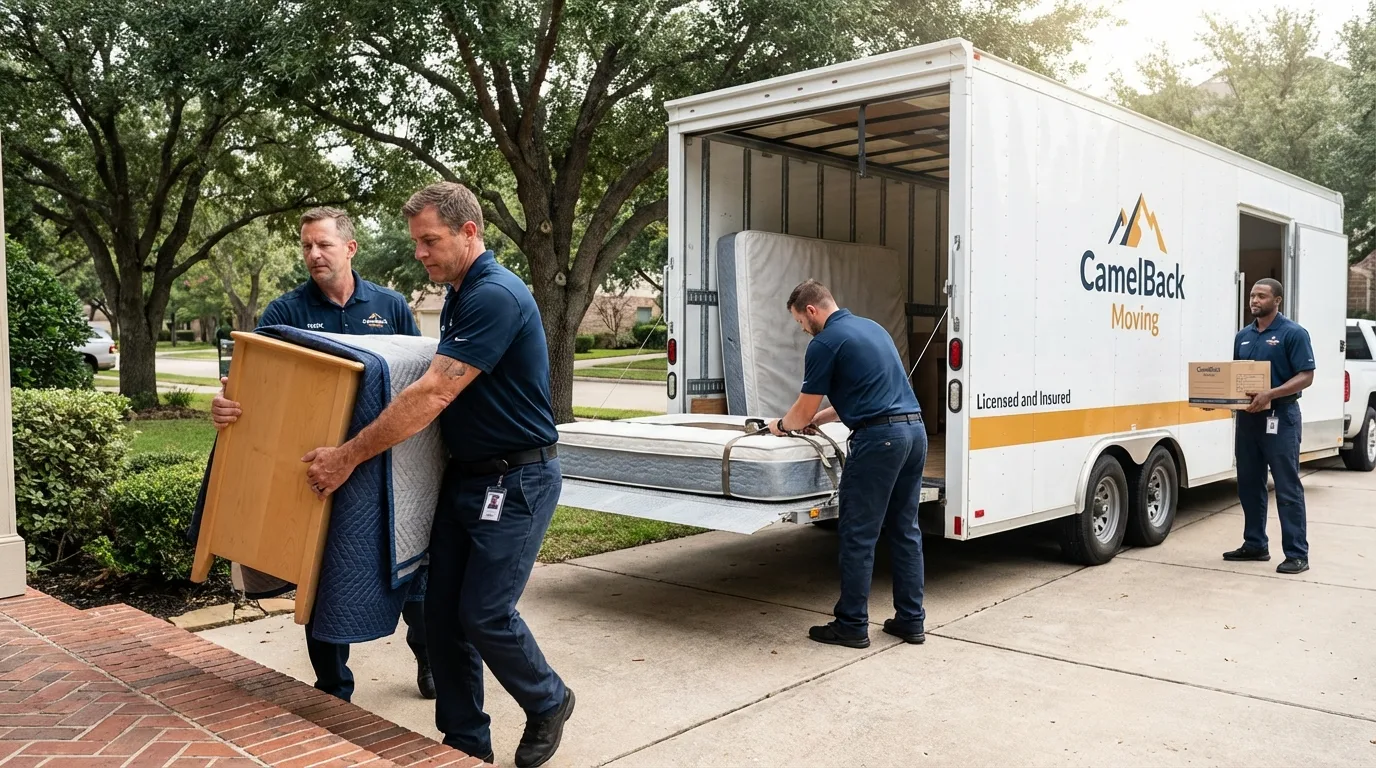 Crew loading residential truck for cross-state move from Ball Ground, GA