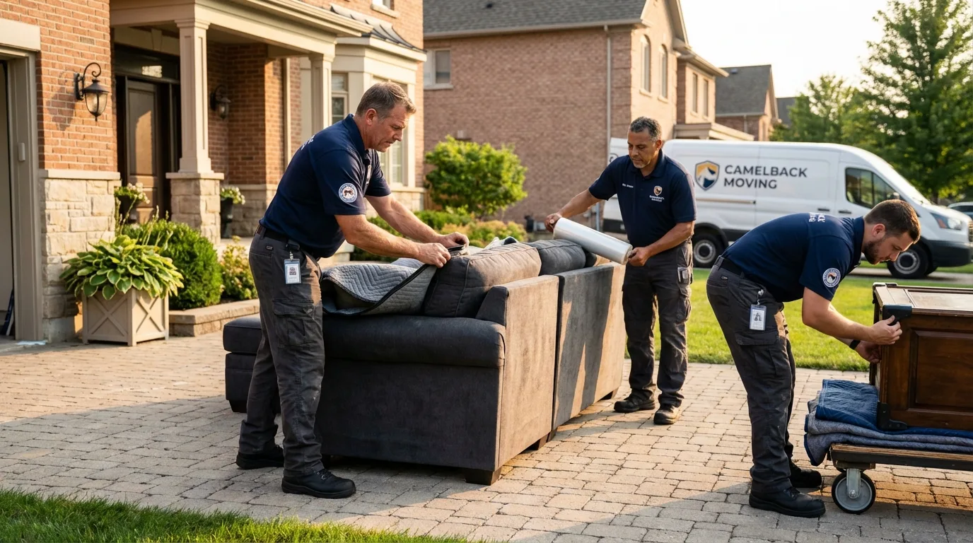 Large estate moving crew wrapping furniture in Ball Ground, GA